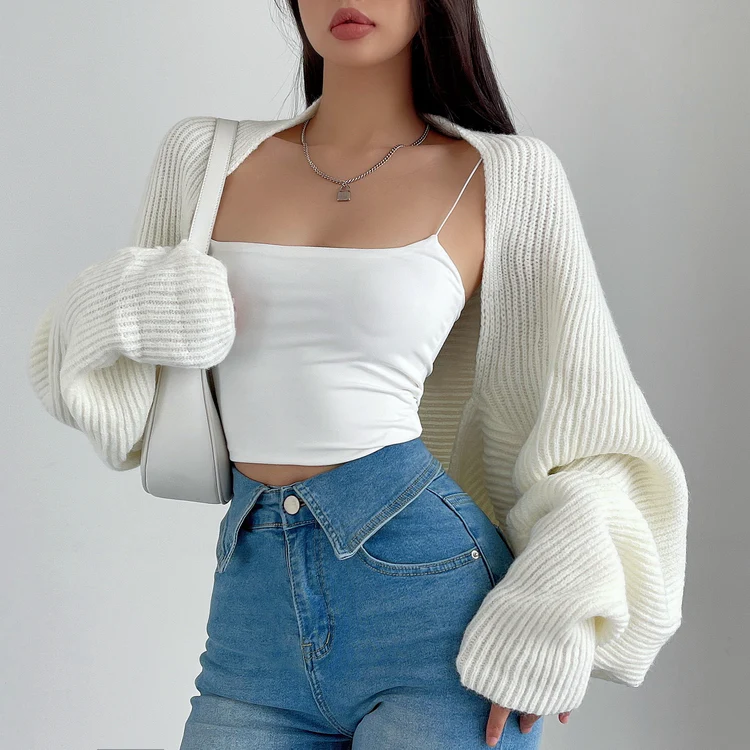 Elyse Long Sleeve Open Front Shrug Sweater - Image 13