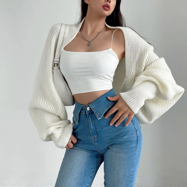 Elyse Long Sleeve Open Front Shrug Sweater - Image 16