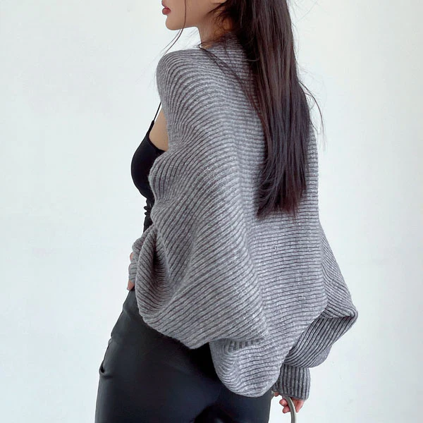 Elyse Long Sleeve Open Front Shrug Sweater - Image 2