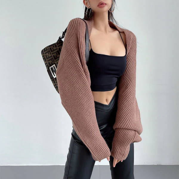 Elyse Long Sleeve Open Front Shrug Sweater - Image 5