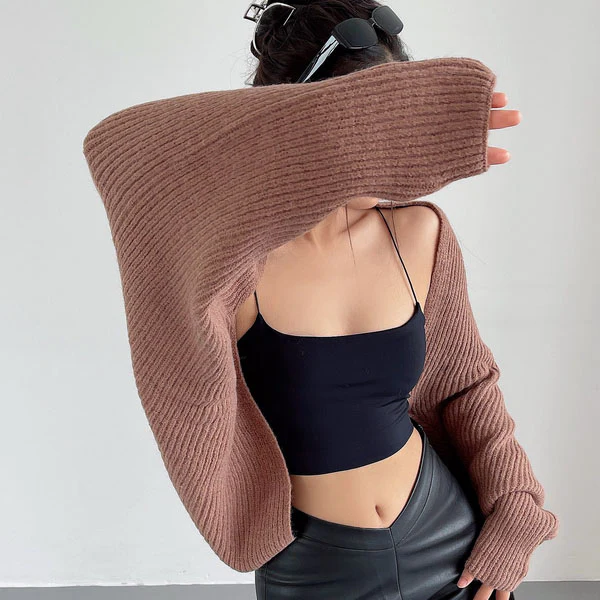 Elyse Long Sleeve Open Front Shrug Sweater - Image 7