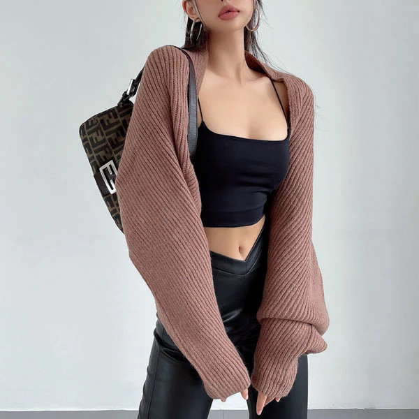 Elyse Long Sleeve Open Front Shrug Sweater - Image 8