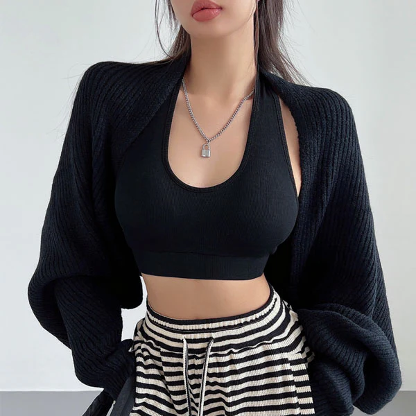 Elyse Long Sleeve Open Front Shrug Sweater - Image 9