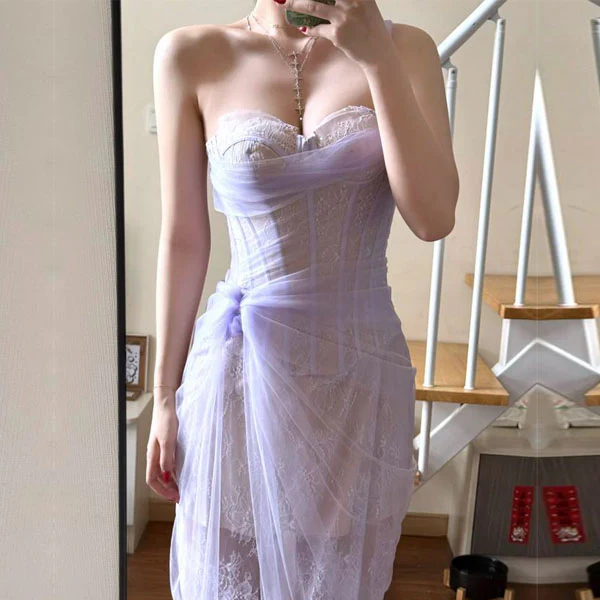 Elyssa Rare Beauty Bustier Tulle Bodycon Dress - Image 25