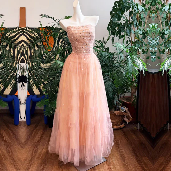 Emilia Blush Pink Sequin Tulle Princess Evening Dress - Image 6