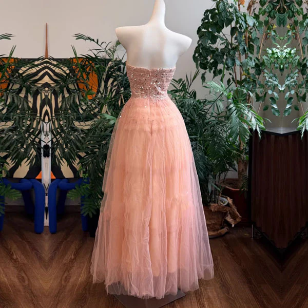 Emilia Blush Pink Sequin Tulle Princess Evening Dress - Image 7