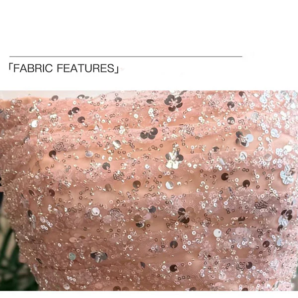Emilia Blush Pink Sequin Tulle Princess Evening Dress - Image 9