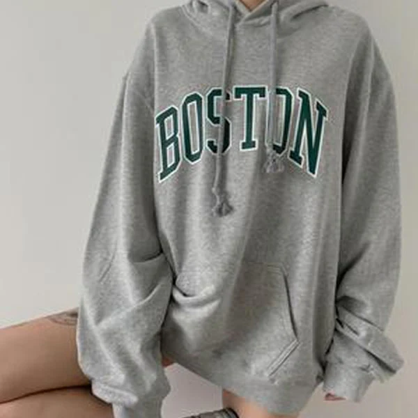 Emilia Boston Oversize Grey Sweater Hoodie - Image 4