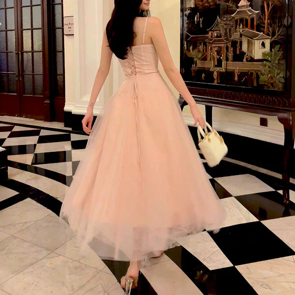Eos Enchanted Nude Pink Bloom Bustier Lace Tulle Dress - Image 3