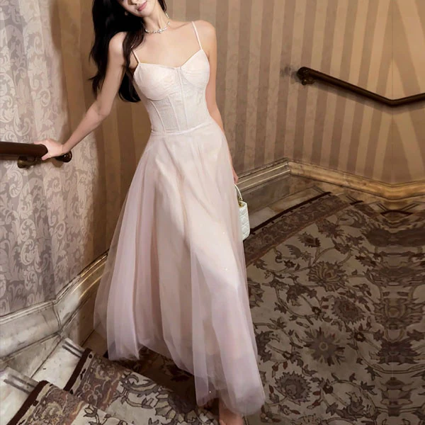 Eos Enchanted Nude Pink Bloom Bustier Lace Tulle Dress - Image 4