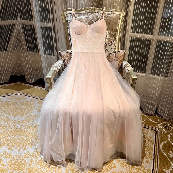 Eos Enchanted Nude Pink Bloom Bustier Lace Tulle Dress - Image 9