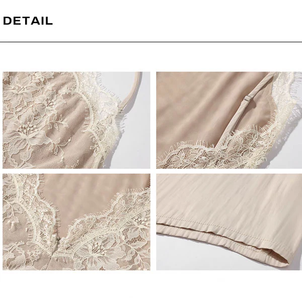 Errisa Ethereal Champagne Nude Lace Evening Dress - Image 9