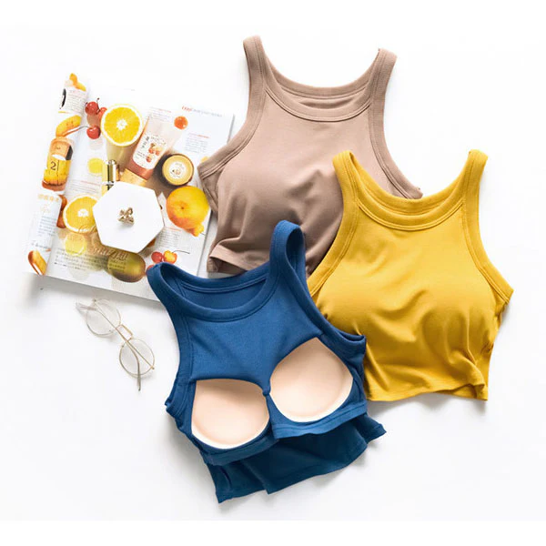 Ester Padded Ribbed Crop Tank Top - Image 7