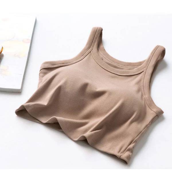 Ester Padded Ribbed Crop Tank Top - Image 8