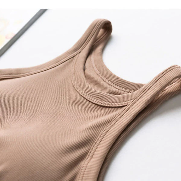 Ester Padded Ribbed Crop Tank Top - Image 9