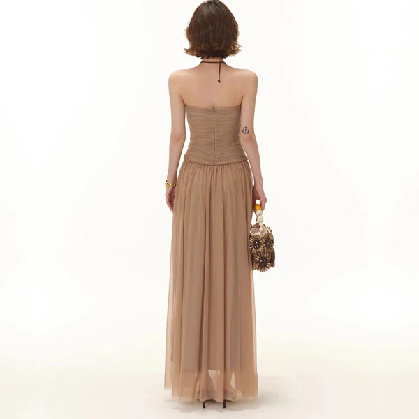 Ethena Strapless Ruched Goddess Maxi Dress - Image 5