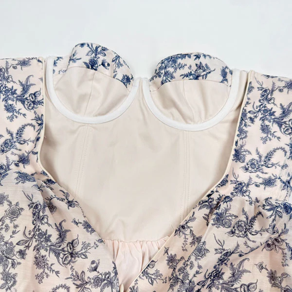 Evangeline Enchanting Strapless Floral Midi Dress - Image 9