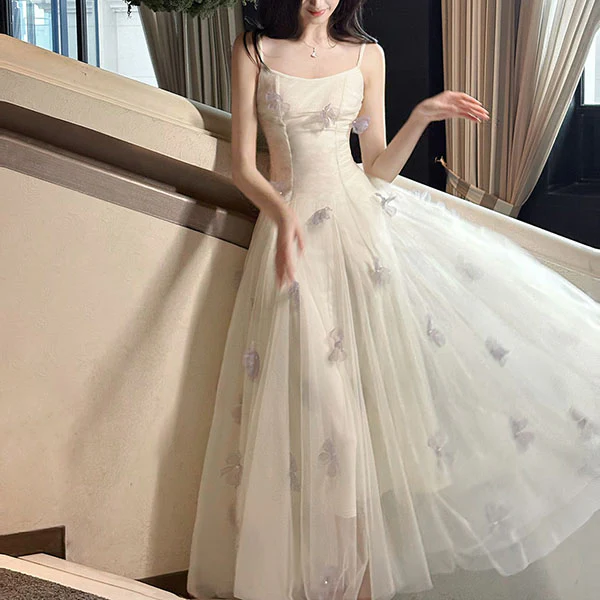 Evelune Butterfly Lace Embellishment Tulle Evening Dress - Image 4