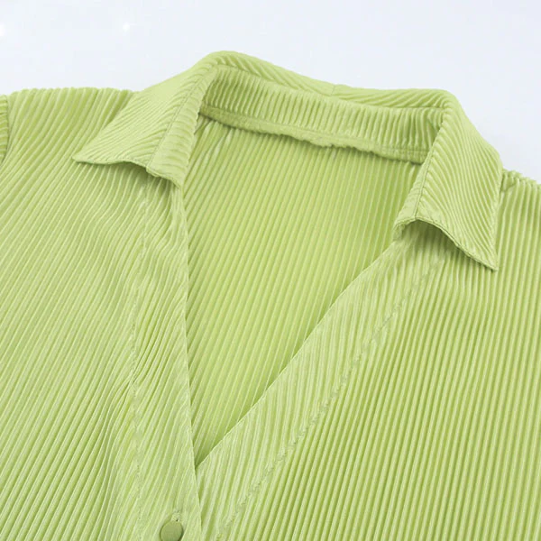 Francis Pleated Long Sleeve Shirt & Pants Set - Image 7