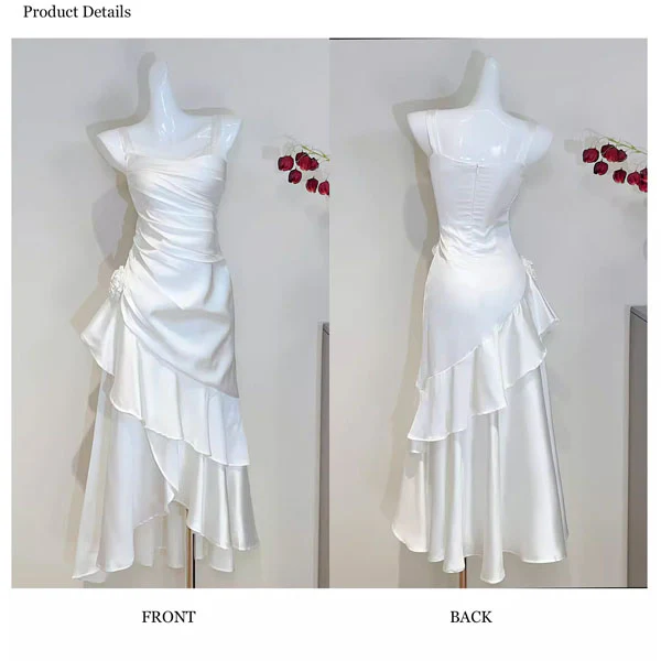 Gabriella Ivory Hi-Lo Tiered Ruffles Maxi Dress - Image 10