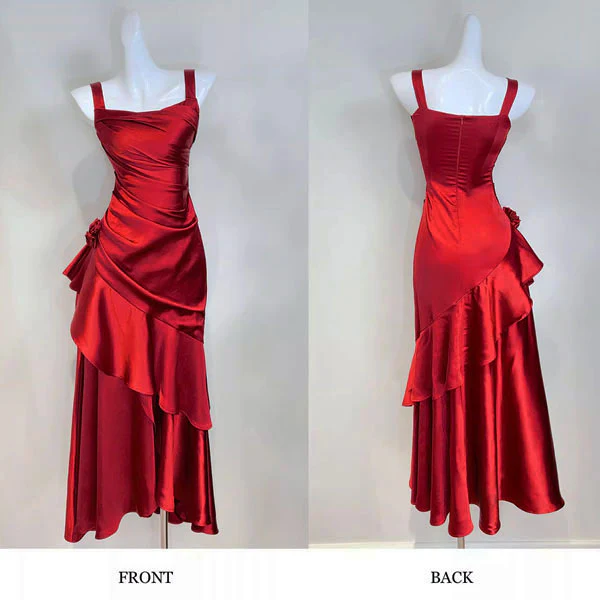 Gabriella Scarlet Hi-Lo Tiered Ruffles Maxi Dress - Image 8