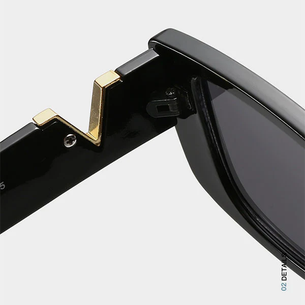 Grace Rectangle Vintage Sunglasses - Image 9