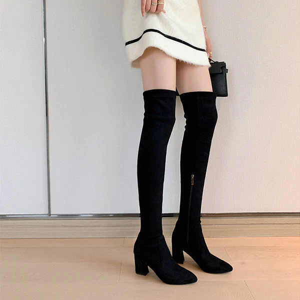 Haliya Over The Knee Suede Boots - Image 12