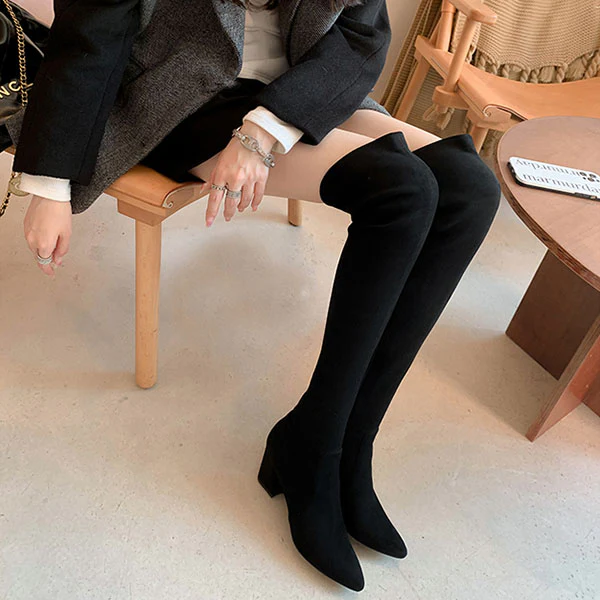 Haliya Over The Knee Suede Boots - Image 16
