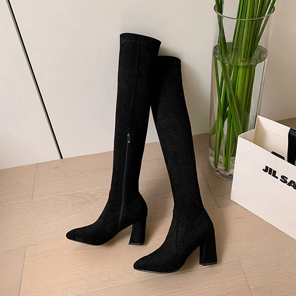 Haliya Over The Knee Suede Boots - Image 17