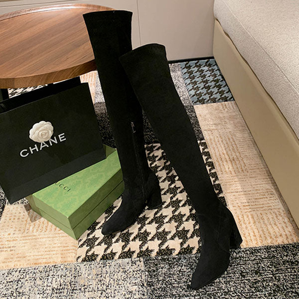 Haliya Over The Knee Suede Boots - Image 18