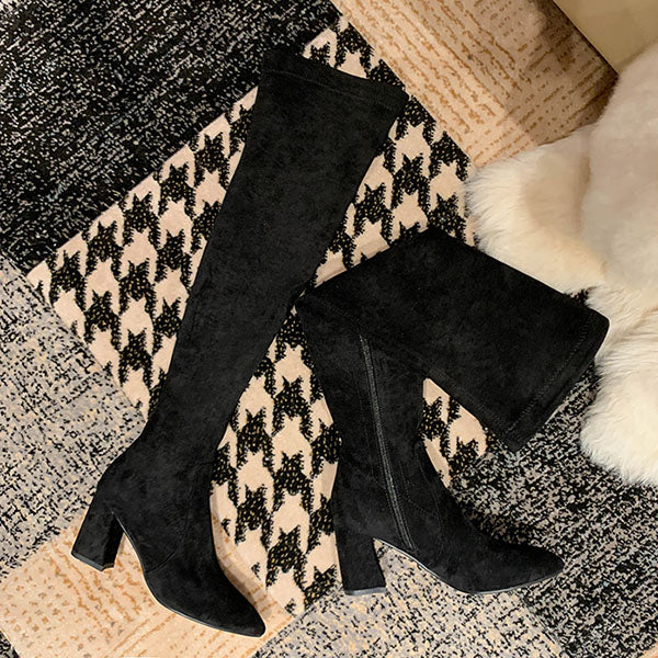 Haliya Over The Knee Suede Boots - Image 19