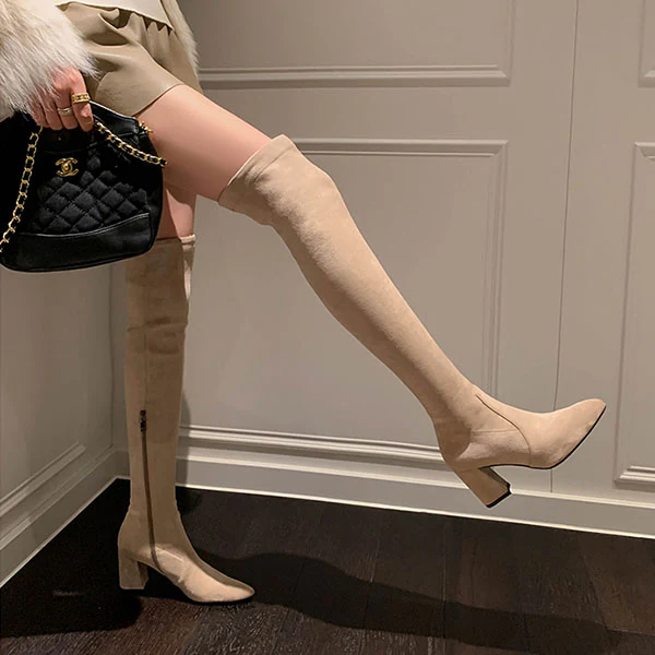 Haliya Over The Knee Suede Boots - Image 4