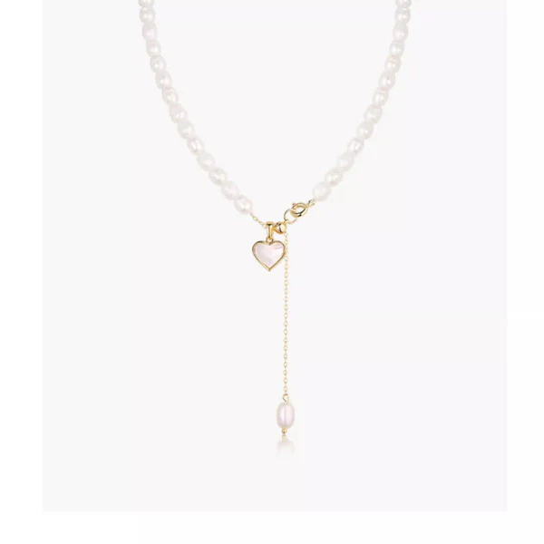 Harper Freshwater Pearl Heart Pendant Chain - Image 5