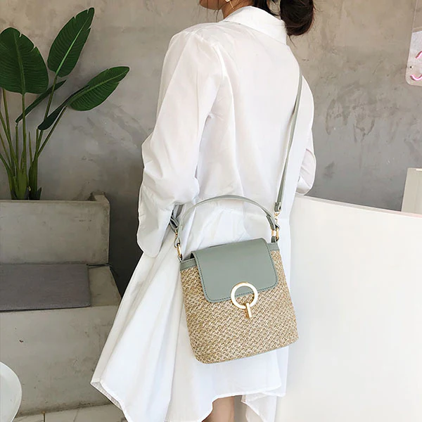 Heather Straw Mini Bag - Image 10