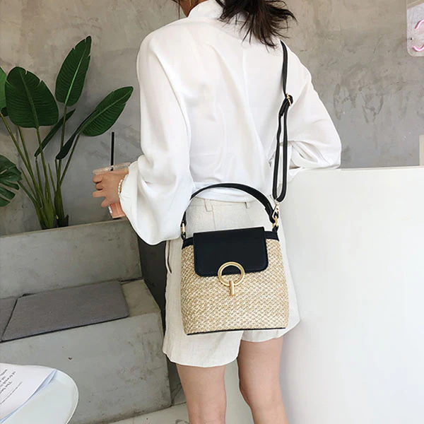 Heather Straw Mini Bag - Image 3