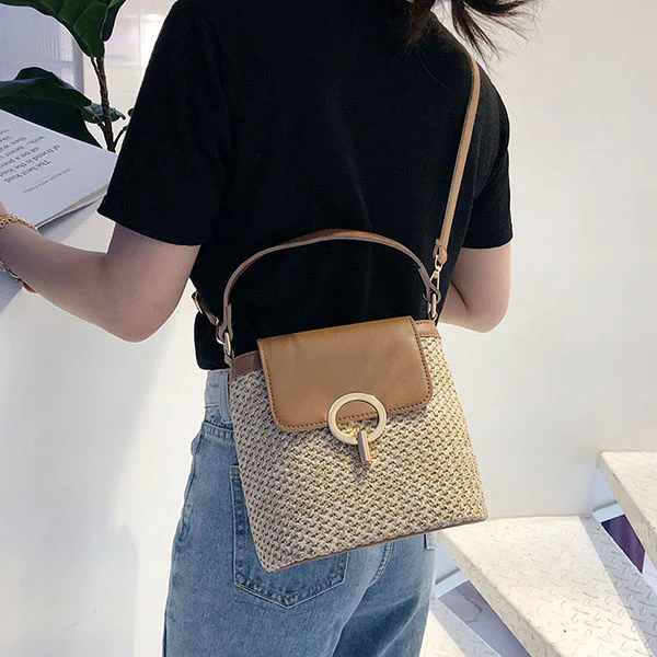 Heather Straw Mini Bag - Image 4