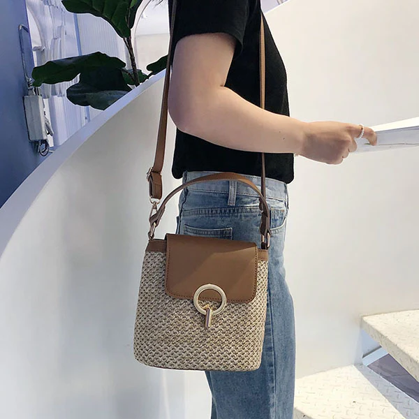 Heather Straw Mini Bag - Image 5