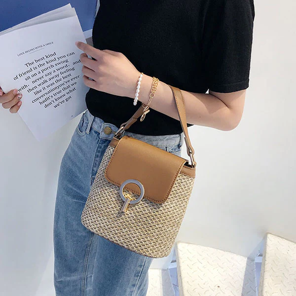 Heather Straw Mini Bag - Image 6