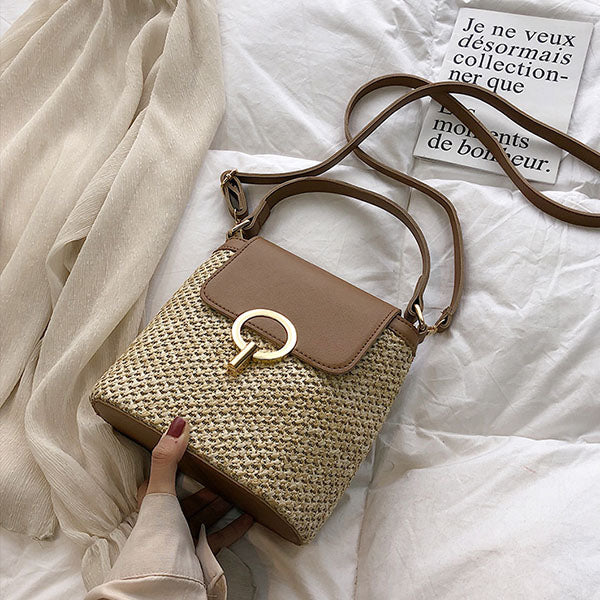Heather Straw Mini Bag - Image 7