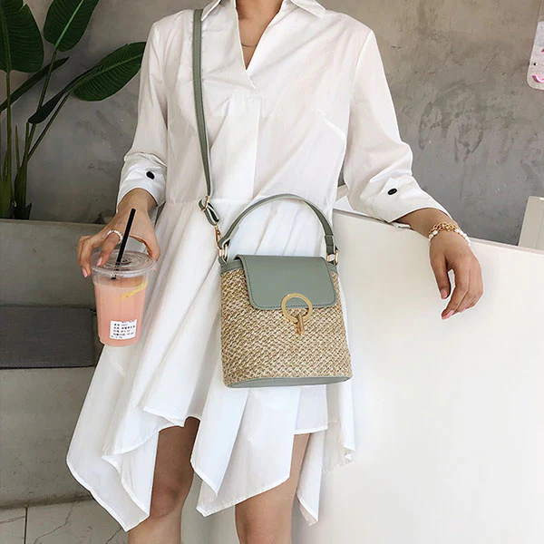 Heather Straw Mini Bag - Image 8