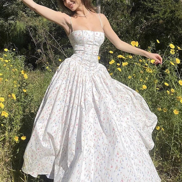 Helena Spaghetti Strap Floral Maxi Dress