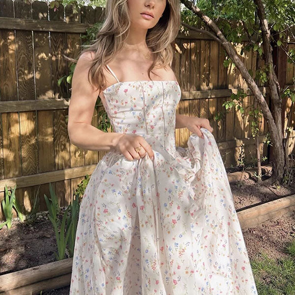 Helena Spaghetti Strap Floral Maxi Dress - Image 5