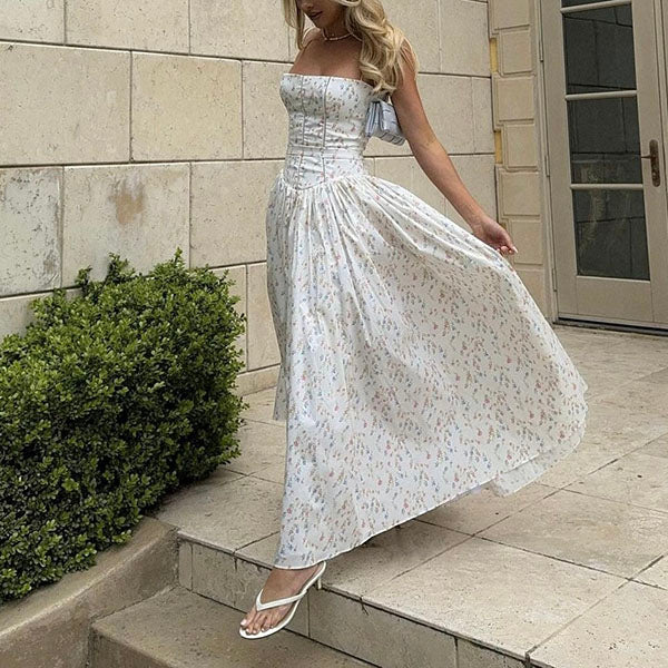 Helena Spaghetti Strap Floral Maxi Dress - Image 7