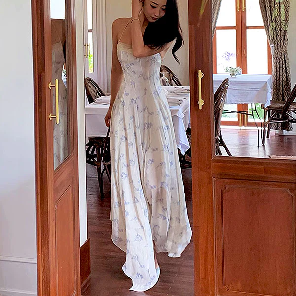 Hillary Elegant Whisper Backless Floral Maxi Dress - Image 4