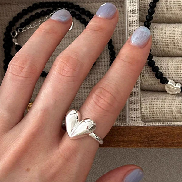 Ira 925 Silver Heart Shape Ring - Image 3