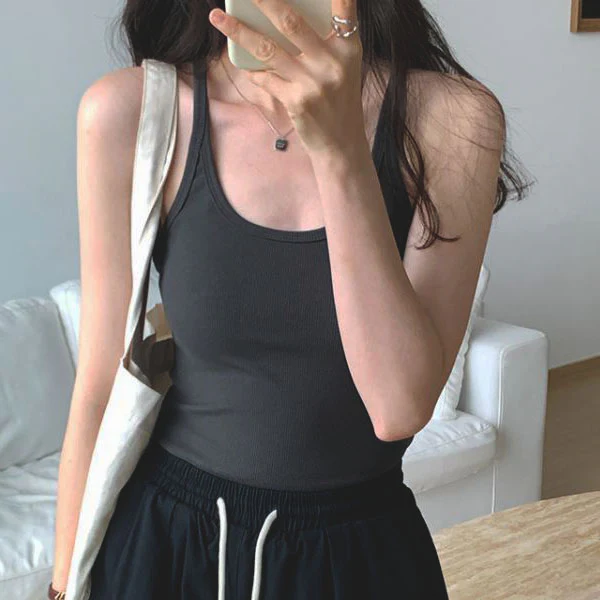 Irina Everyday Basic Ribbed Tank Top - Image 2