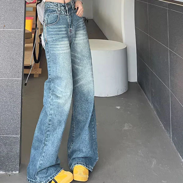 Jade  Medium Wash Denim High-Rise Wide Leg Jeans - Image 4