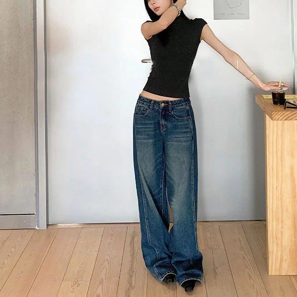 Jasmine Deep Blue Wash Denim Relax Jeans - Image 3