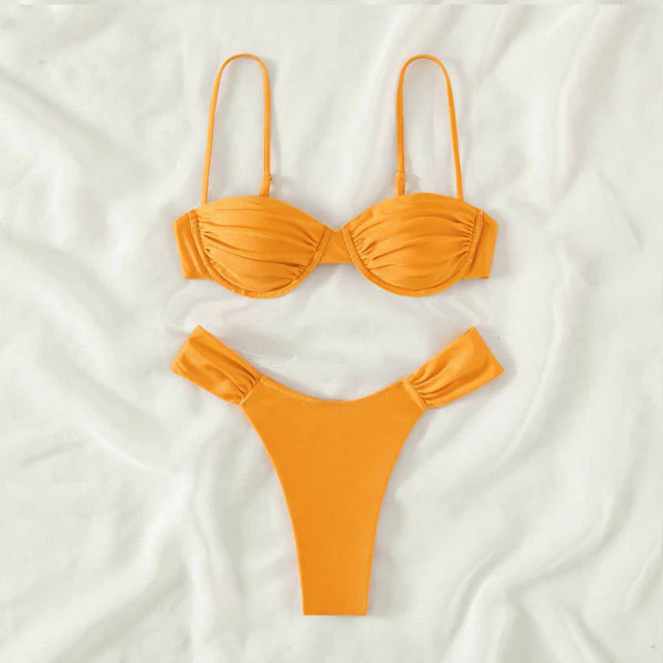 Jolin Ruched Half Cup Summer Bikini Set - Image 4
