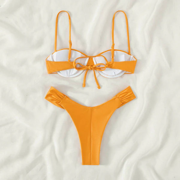 Jolin Ruched Half Cup Summer Bikini Set - Image 6
